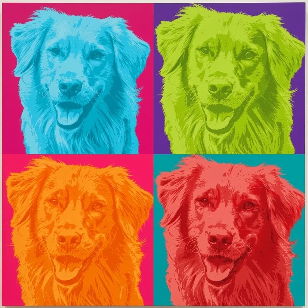 Andy Warhol silkscreen pop art 4-panel set