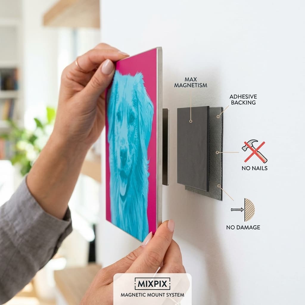 Magnetic wall hanging system